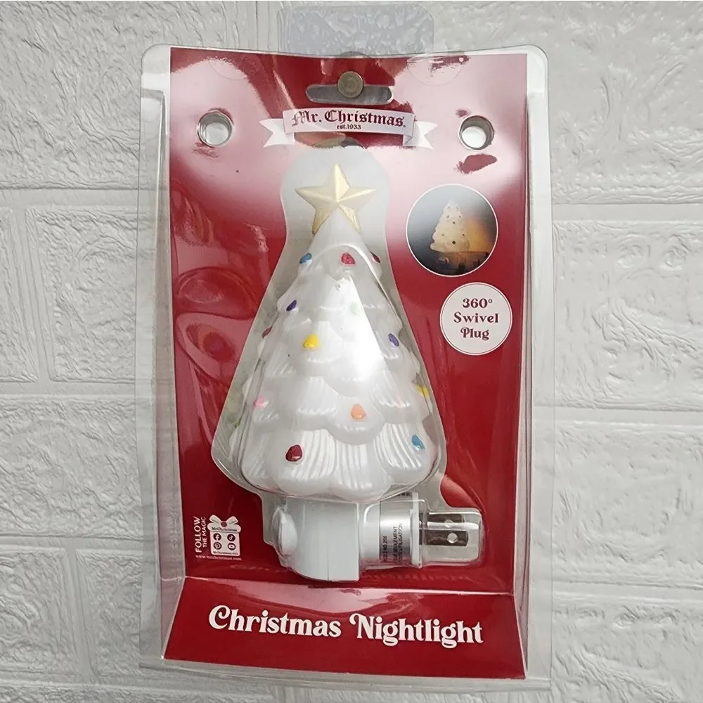 Mr. Christmas Decorative Christmas White Tree Nightlight, New